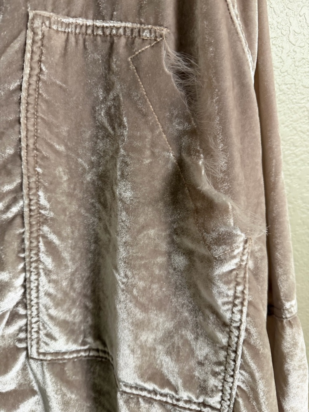 We The Free Shimmery Taupe Velvet Shirt Jacket - Picture 3 of 8